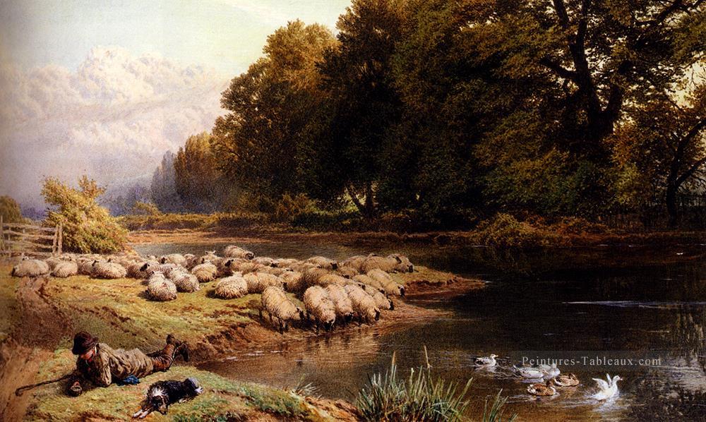 The Shepherds Rest paysage victorien Myles Birket Foster Peintures à l'huile